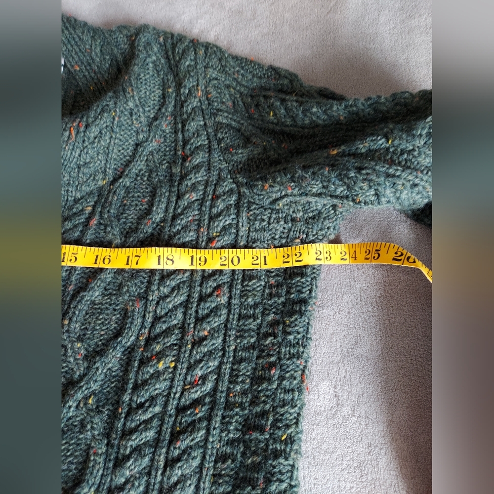 Aran Crafts Forest Green Cable Knit Cardigan - Picture 5 of 7